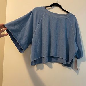 Blue Cropped Crewneck Sweatshirt by Colsie in size XL (new with tags)